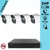 Techson 4 cső kamerás analóg megfigyelőrendszer 2MP HD cső biztonsági kamera, 2.8 mm fix objektívvel