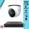 Techson 1 dome kamerás analóg megfigyelőrendszer 2MP NightVision HD dóm biztonsági kamera, 2.8 mm fix objektívvel, valós WDR, beépített mikrofonnal