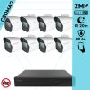 Techson 8 cső kamerás analóg megfigyelőrendszer 2MP HD cső biztonsági kamera, 2.8 mm fix objektívvel