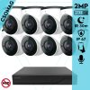 Techson 8 dome kamerás analóg megfigyelőrendszer 2MP NightVision HD dóm biztonsági kamera, 2.8 mm fix objektívvel, valós WDR, beépített mikrofonnal