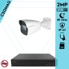Techson 1 cső kamerás IP megfigyelőrendszer 2MP cső biztonsági kamera, 2.8 mm-es fix objektívvel, SD kártya foglalattal, PoE, IR LED 30m, kültéri, fém ház