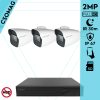 Techson 3 cső kamerás IP megfigyelőrendszer 2MP cső biztonsági kamera, 2.8 mm-es fix objektívvel, SD kártya foglalattal, PoE, IR LED 30m, kültéri, fém ház
