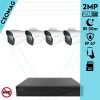 Techson 4 cső kamerás IP megfigyelőrendszer 2MP cső biztonsági kamera, 2.8 mm-es fix objektívvel, SD kártya foglalattal, PoE, IR LED 30m, kültéri, fém ház