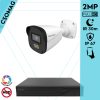 Techson 1 cső kamerás IP megfigyelőrendszer 2MP HD cső biztonsági kamera, 2.8 mm-es fix objektívvel, PoE, hibrid fényű megvilágítás, kültéri, fém ház