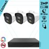 Techson 3 cső kamerás IP megfigyelőrendszer 2MP HD cső biztonsági kamera, 2.8 mm-es fix objektívvel, PoE, hibrid fényű megvilágítás, kültéri, fém ház