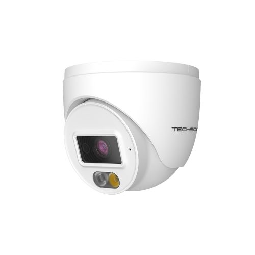 Techson 1 turret kamerás IP megfigyelőrendszer 2MP turret biztonsági kamera, 2.8 mm-es fix objektív, PoE, beépített mikrofonnal, hibrid világítással 20m-ig, kültéri