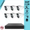 Techson 6 cső kamerás IP megfigyelőrendszer 2MP cső biztonsági kamera, 2.8 mm-es fix objektívvel, SD kártya foglalattal, PoE, IR LED 30m, kültéri, fém ház