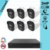Techson 6 cső kamerás IP megfigyelőrendszer 2MP HD cső biztonsági kamera, 2.8 mm-es fix objektívvel, PoE, hibrid fényű megvilágítás, kültéri, fém ház