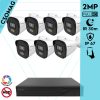 Techson 7 cső kamerás IP megfigyelőrendszer 2MP HD cső biztonsági kamera, 2.8 mm-es fix objektívvel, PoE, hibrid fényű megvilágítás, kültéri, fém ház