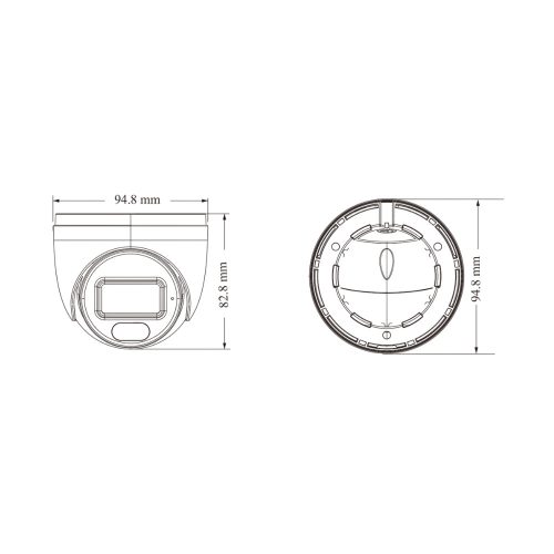 Techson TCI EL2 E002 WI A -2.8 /P IP 2MP HD turret biztonsági kamera, 2.8 mm-es fix objektív, PoE, beépített mikrofonnal, hibrid világítás, műanyag ház, kültéri