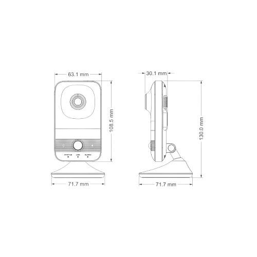 Techson TCI MA0 U104 I ADM -2.1 IP (WIFI) 4MP cube biztonsági kamera, 2.1 mm-es fix objektívvel, beépített mikrofon, microSD kártyafoglalat, infravörös éjjellátó, IR 10m, beltéri