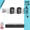 Uniview 3 cső kamerás analóg megfigyelőrendszer 2MP HD biztonsági kamera, 2.8 mm fix objektívvel, ColorHunter technológia