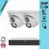 Uniview 2 turret kamerás analóg megfigyelőrendszer 2MP HD biztonsági kamera, 2.8 mm fix objektívvel, ColorHunter technológia