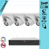 Uniview 4 turret kamerás analóg megfigyelőrendszer 2MP HD biztonsági kamera, 2.8 mm fix objektívvel, ColorHunter technológia