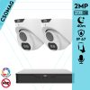 Uniview 2 turret kamerás analóg megfigyelőrendszer 2MP HD biztonsági kamera, 2.8 mm fix objektív, ColorHunter technológia, fém ház