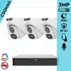 Uniview 3 turret kamerás analóg megfigyelőrendszer 2MP HD biztonsági kamera, 2.8 mm fix objektív, ColorHunter technológia, fém ház