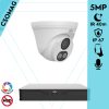 Uniview 1 turret kamerás analóg megfigyelőrendszer 5MP HD biztonsági kamera, 2.8 mm fix objektív, ColorHunter technológia, Dual light megvilágítással