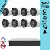 Uniview 8 cső kamerás analóg megfigyelőrendszer 2MP HD biztonsági kamera, 2.8 mm fix objektív, ColorHunter technológia, fém ház