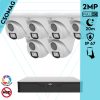 Uniview 6 turret kamerás analóg megfigyelőrendszer 2MP HD biztonsági kamera, 2.8 mm fix objektívvel, ColorHunter technológia