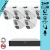 Uniview 6 turret kamerás analóg megfigyelőrendszer 2MP HD biztonsági kamera, 2.8 mm fix objektív, ColorHunter technológia, fém ház