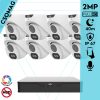 Uniview 8 turret kamerás analóg megfigyelőrendszer 2MP HD biztonsági kamera, 2.8 mm fix objektív, ColorHunter technológia, fém ház