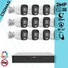 Uniview 12 cső kamerás analóg megfigyelőrendszer 2MP HD biztonsági kamera, 2.8 mm fix objektívvel, ColorHunter technológia