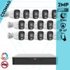 Uniview 16 cső kamerás analóg megfigyelőrendszer 2MP HD biztonsági kamera, 2.8 mm fix objektívvel, ColorHunter technológia