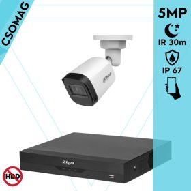   Dahua 1 cső kamerás analóg megfigyelőrendszer 5MP HD cső biztonsági kamera, 2.8 mm fix objektív