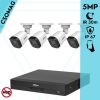 Dahua 4 cső kamerás analóg megfigyelőrendszer 5MP HD cső biztonsági kamera, 2,8 mm fix objektív