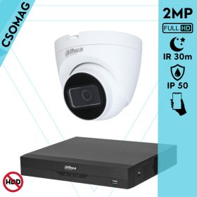   Dahua 1 dome kamerás analóg megfigyelőrendszer 2MP HD dóm biztonsági kamera, 2.8 mm fix objektívvel