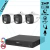 Dahua 3 cső kamerás analóg megfigyelőrendszer 2MP HD cső biztonsági kamera, 3,6 mm fix objektív, hibrid fény