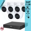 Dahua 6 dome kamerás analóg megfigyelőrendszer 2MP HD dóm biztonsági kamera, 2.8 mm fix objektívvel