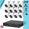Dahua 12 cső kamerás analóg megfigyelőrendszer 5MP HD cső biztonsági kamera, 2,8 mm fix objektív