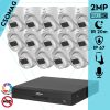 Dahua 14 dome kamerás analóg megfigyelőrendszer 2MP HD dóm biztonsági kamera, 3,6 mm fix objektív, hibrid fény, beépített mikrofon