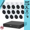 Dahua 14 dome kamerás analóg megfigyelőrendszer 2MP HD dóm biztonsági kamera, 2.8 mm fix objektívvel